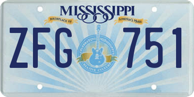 MS license plate ZFG751