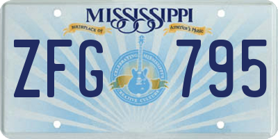 MS license plate ZFG795