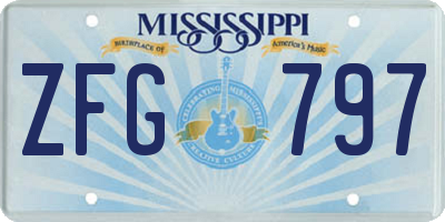 MS license plate ZFG797