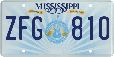 MS license plate ZFG810