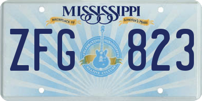 MS license plate ZFG823