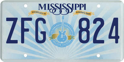 MS license plate ZFG824