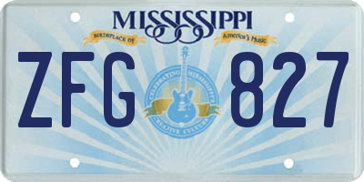 MS license plate ZFG827
