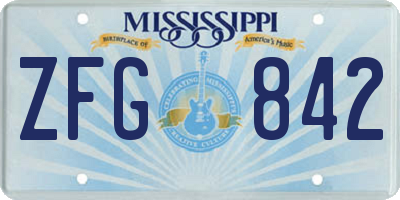 MS license plate ZFG842