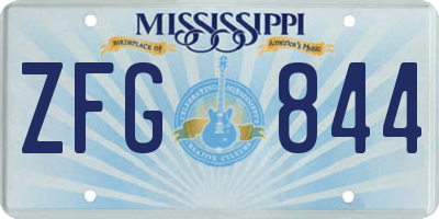 MS license plate ZFG844