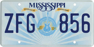 MS license plate ZFG856