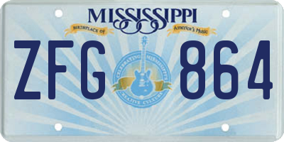 MS license plate ZFG864