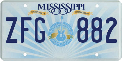 MS license plate ZFG882