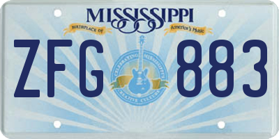 MS license plate ZFG883