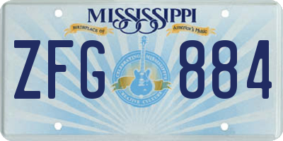 MS license plate ZFG884