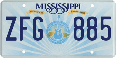 MS license plate ZFG885