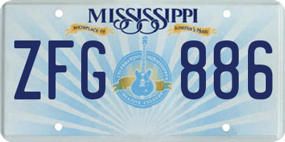 MS license plate ZFG886