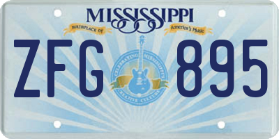 MS license plate ZFG895