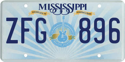 MS license plate ZFG896