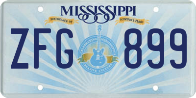 MS license plate ZFG899