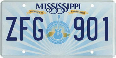 MS license plate ZFG901