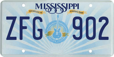 MS license plate ZFG902