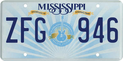 MS license plate ZFG946