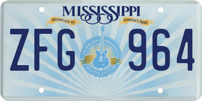 MS license plate ZFG964