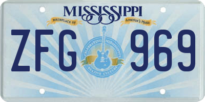 MS license plate ZFG969