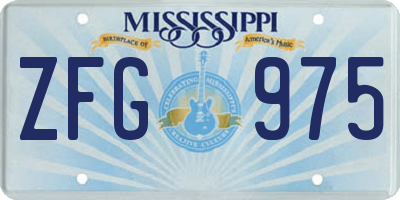 MS license plate ZFG975