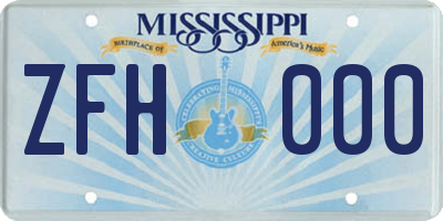 MS license plate ZFH000