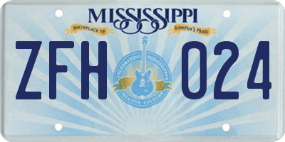 MS license plate ZFH024