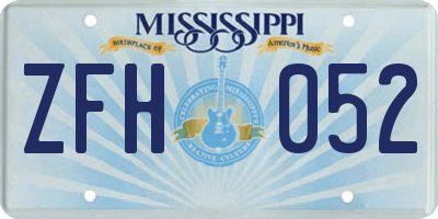MS license plate ZFH052