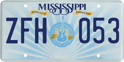 MS license plate ZFH053