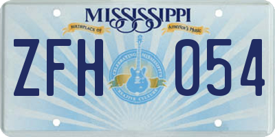 MS license plate ZFH054