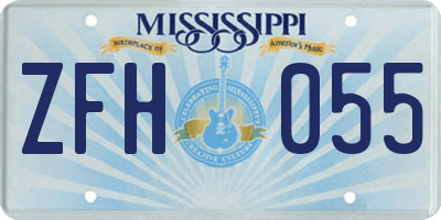 MS license plate ZFH055