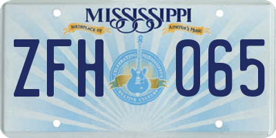 MS license plate ZFH065