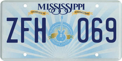 MS license plate ZFH069