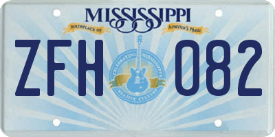 MS license plate ZFH082