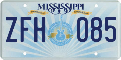 MS license plate ZFH085