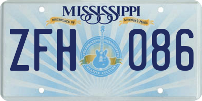 MS license plate ZFH086