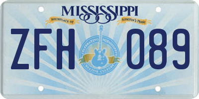 MS license plate ZFH089