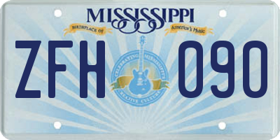 MS license plate ZFH090