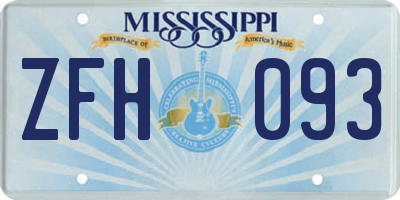 MS license plate ZFH093