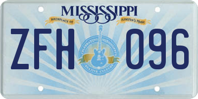 MS license plate ZFH096