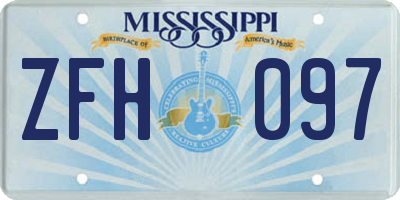 MS license plate ZFH097