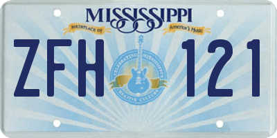 MS license plate ZFH121