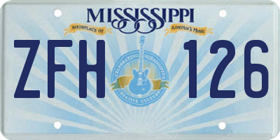 MS license plate ZFH126