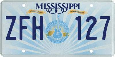 MS license plate ZFH127