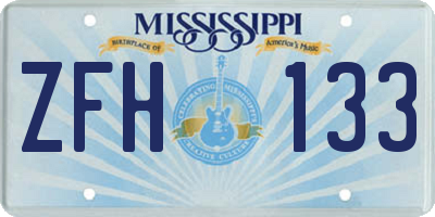 MS license plate ZFH133