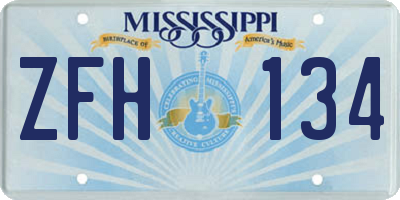 MS license plate ZFH134
