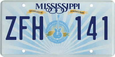 MS license plate ZFH141