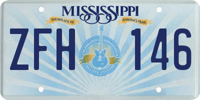 MS license plate ZFH146