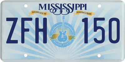 MS license plate ZFH150