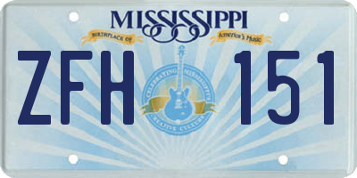 MS license plate ZFH151